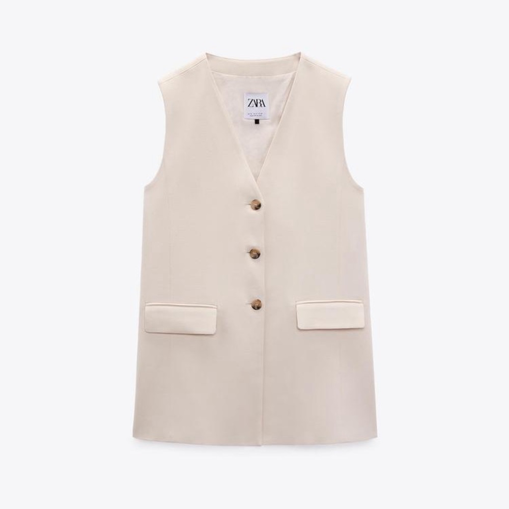 Zara Beige Sleeveless Vest